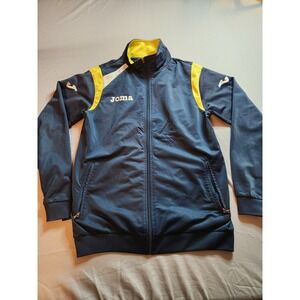 Joma Track Jacket Navy Blue Yellow Athletic Zip Up Women's Size S